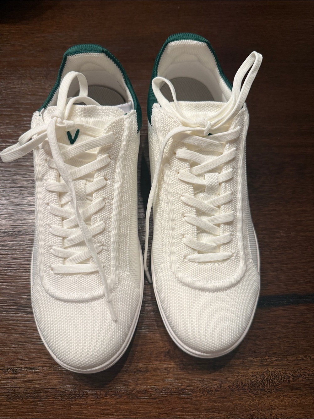 Women’s Athletic Sneaker in Cream with Green Accent - Picture 2 of 5